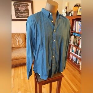 Tamaris Les Canabiers Linen Button Front Blue Shirt NWT Size 2-Extra Large